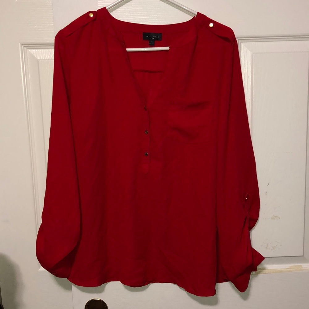 Red Flowy Button up/Blouse